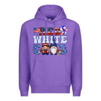 Purple Red white cool with gnomies 4th of july Premium Hoodie - HowdyJamesFarm