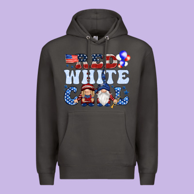 Red White Cool With Gnomies 4th Of July Premium Hoodie Designed By Howdyjamesfarm
