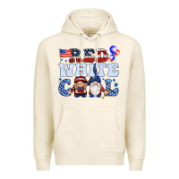Tofu Red white cool with gnomies 4th of july Premium Hoodie - HowdyJamesFarm