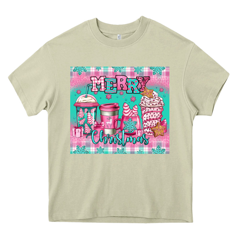 Merry Christmas Pink Coffee Heavy Core Tee by Jasminsmagicworld | Teevron