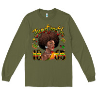 Army Green juneteenth 1865 black woman Long Sleeve Tee - LillyAllenDesigns