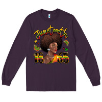 Plum juneteenth 1865 black woman Long Sleeve Tee - LillyAllenDesigns