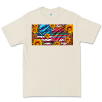 Bone usa flag and serape with leopard and sunflowers license plate Premium Tee - Artiststas