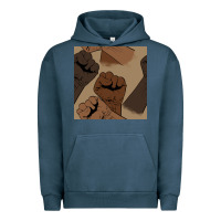 Pigment Midnight Navy melanin raised fist seamless pattern Urban Hoodie - BundleAndBundleShop