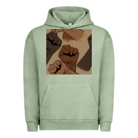 Pigment Oil Green melanin raised fist seamless pattern Urban Hoodie - BundleAndBundleShop