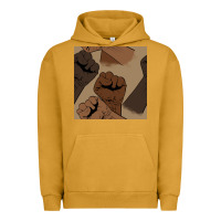 Pigment Peanut Butter melanin raised fist seamless pattern Urban Hoodie - BundleAndBundleShop