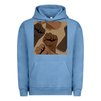 Pigment Pebble Blue melanin raised fist seamless pattern Urban Hoodie - BundleAndBundleShop