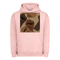 Pigment Salmon melanin raised fist seamless pattern Urban Hoodie - BundleAndBundleShop