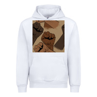 White melanin raised fist seamless pattern Urban Hoodie - BundleAndBundleShop