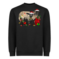 Black Christmas Suffolk Sheep And Baby Suffolk Sheep Heavyweight Sweatshirt - LillyAllenDesigns