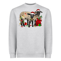 Heather Grey Christmas Suffolk Sheep And Baby Suffolk Sheep Heavyweight Sweatshirt - LillyAllenDesigns