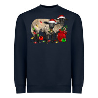 Navy Christmas Suffolk Sheep And Baby Suffolk Sheep Heavyweight Sweatshirt - LillyAllenDesigns