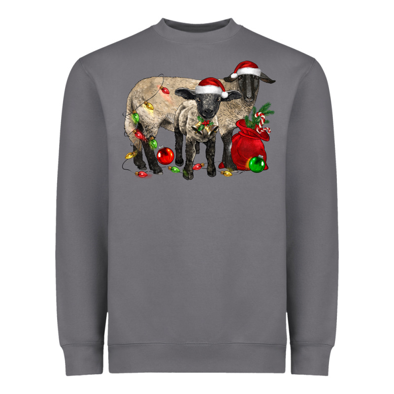 Christmas Suffolk Sheep And Baby Suffolk Sheep Heavyweight Sweatshirt by LillyAllenDesigns | Teevron