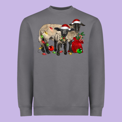 Christmas Suffolk Sheep And Baby Suffolk Sheep Heavyweight Sweatshirt Designed By Lillyallendesigns