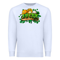 White St. Patrick's Day Baseball Premium Sweatshirt - HowdyJamesFarm