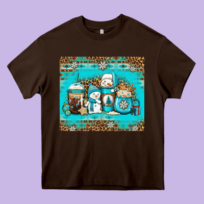 Winter Snowman Coffee Heavy Core Tee Designed By Jasminsmagicworld