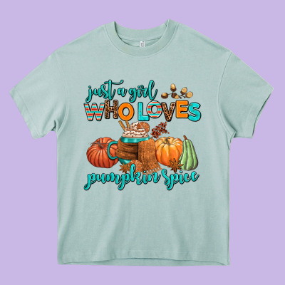 Just A Girl Who Loves Pumpkin Spice Heavy Core Tee Designed By Adodesignshop