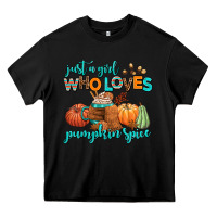 Black just a girl who loves pumpkin spice Heavy Core Tee - AdoDesignShop