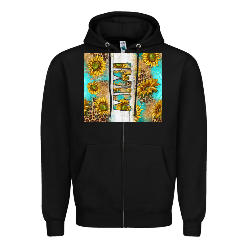 Western Mother's Day Mimi With Turquoise And Sunflowers And Leopard Tu Zipper Hoodie by TumblerDesignByShophia | Teevron