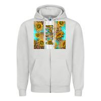 Dove Grey western mother's day mimi with turquoise and sunflowers and leopard tu Zipper Hoodie - TumblerDesignByShophia