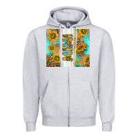 Heather Grey western mother's day mimi with turquoise and sunflowers and leopard tu Zipper Hoodie - TumblerDesignByShophia