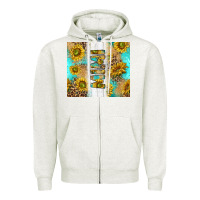 Oatmeal Heather western mother's day mimi with turquoise and sunflowers and leopard tu Zipper Hoodie - TumblerDesignByShophia