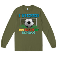 Army Green i kicked 100 days of school Long Sleeve Tee - LillyAllenDesigns