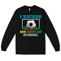 Black i kicked 100 days of school Long Sleeve Tee - LillyAllenDesigns
