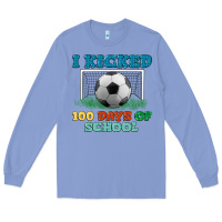 Colony Blue i kicked 100 days of school Long Sleeve Tee - LillyAllenDesigns
