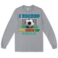 Heather Grey i kicked 100 days of school Long Sleeve Tee - LillyAllenDesigns