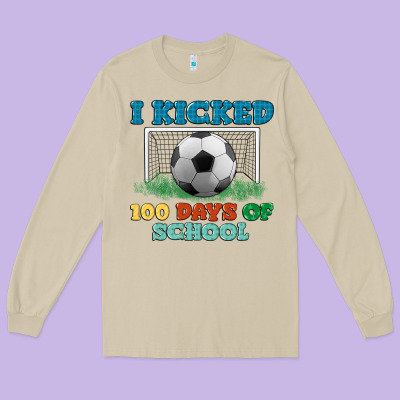 I Kicked 100 Days Of School Long Sleeve Tee Designed By Lillyallendesigns
