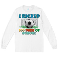 White i kicked 100 days of school Long Sleeve Tee - LillyAllenDesigns
