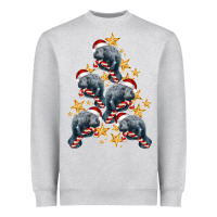 Heather Grey Christmas Tree With Manatee Heavyweight Sweatshirt - LillyAllenDesigns