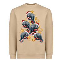 Mushroom Christmas Tree With Manatee Heavyweight Sweatshirt - LillyAllenDesigns