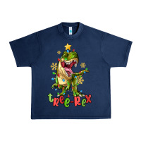 Navy tree rex trex christmas dinosaur Urban Heavy Tee - MaliasSmallBusiness