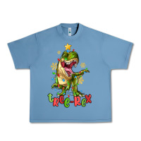 Pebble Blue tree rex trex christmas dinosaur Urban Heavy Tee - MaliasSmallBusiness