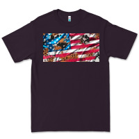 Plum usa flag and leopard with wood license plate Premium Tee - Artiststas