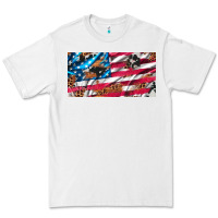 White usa flag and leopard with wood license plate Premium Tee - Artiststas