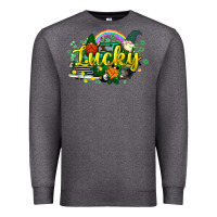 Charcoal Heather lucky gnomes truck St. Patrick's Premium Sweatshirt - HowdyJamesFarm