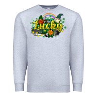 Heather Grey lucky gnomes truck St. Patrick's Premium Sweatshirt - HowdyJamesFarm