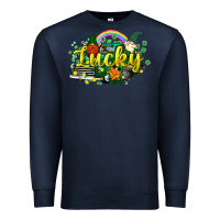 Navy lucky gnomes truck St. Patrick's Premium Sweatshirt - HowdyJamesFarm