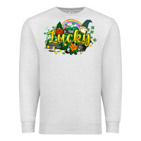Oatmeal Heather lucky gnomes truck St. Patrick's Premium Sweatshirt - HowdyJamesFarm