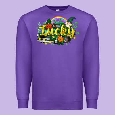 Lucky Gnomes Truck St. Patrick's Premium Sweatshirt Designed By Howdyjamesfarm