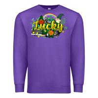 Purple lucky gnomes truck St. Patrick's Premium Sweatshirt - HowdyJamesFarm