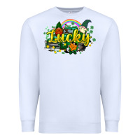 White lucky gnomes truck St. Patrick's Premium Sweatshirt - HowdyJamesFarm