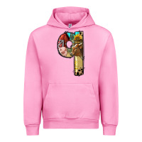 Fuchsia Pink Farm Life Alphabet Lowercase Letters Q Urban Hoodie - BundleAndBundleShop