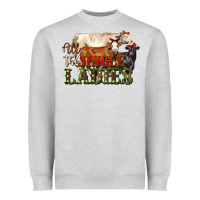 Heather Grey all the jingle ladies christmas cows Heavyweight Sweatshirt - LillyAllenDesigns