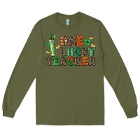Army Green one lucky teacher Long Sleeve Tee - LillyAllenDesigns