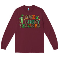 Burgundy one lucky teacher Long Sleeve Tee - LillyAllenDesigns