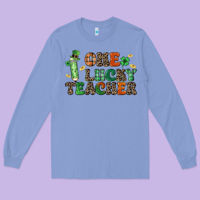 One Lucky Teacher Long Sleeve Tee Designed By Lillyallendesigns
